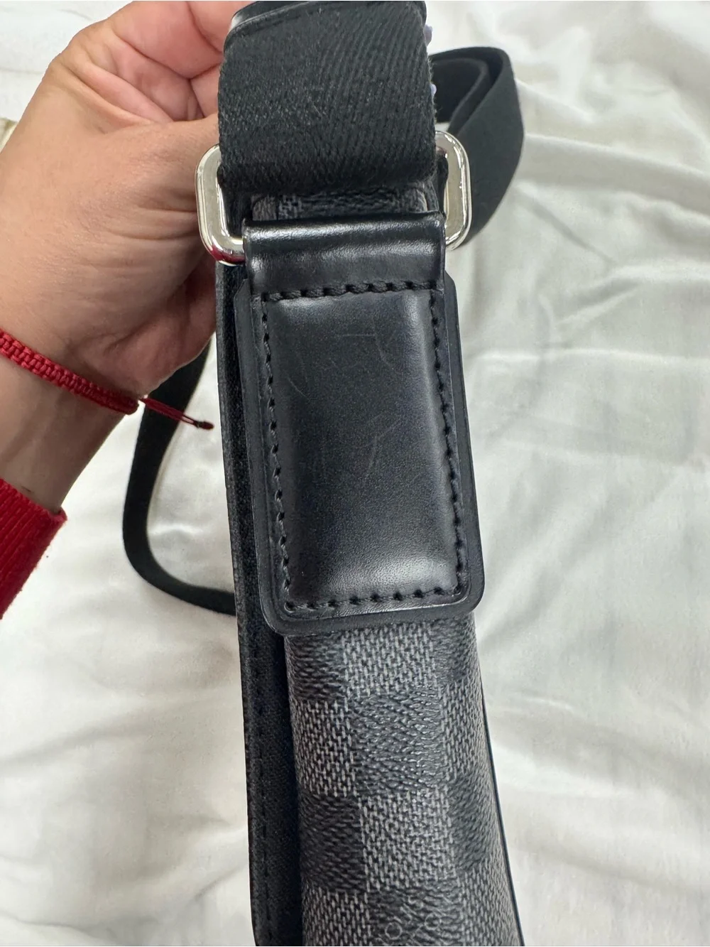 Louis Vuitton Black and Gray Damier Canvas Messenger Bag
